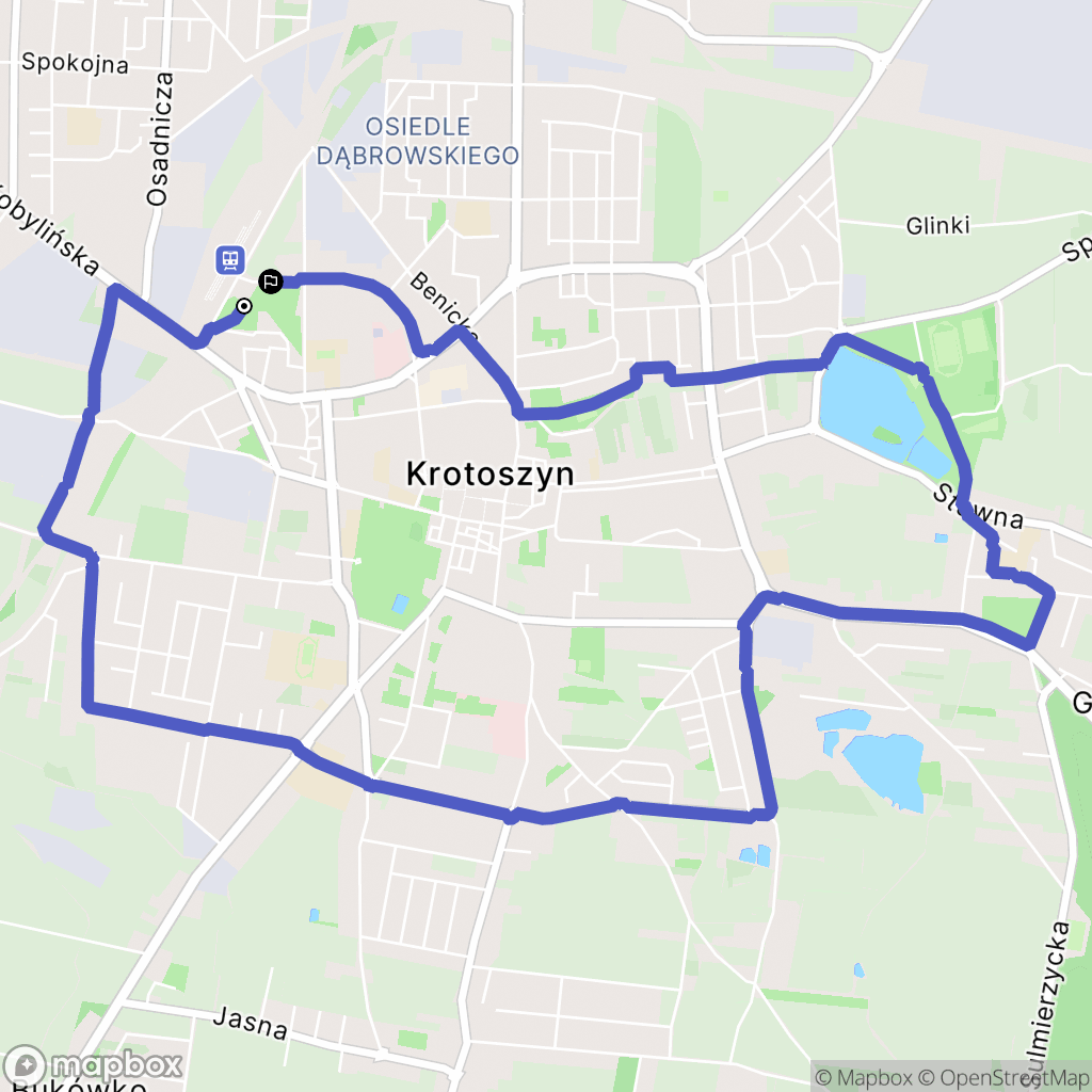 Krotoszyn: mapa trasy - Poland