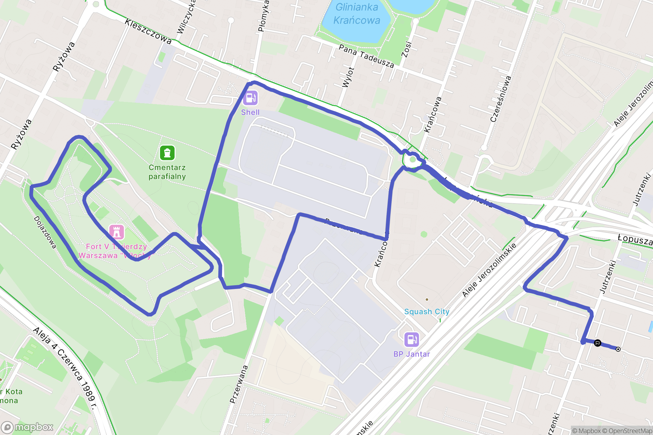 Warszawa: mapa trasy - Poland