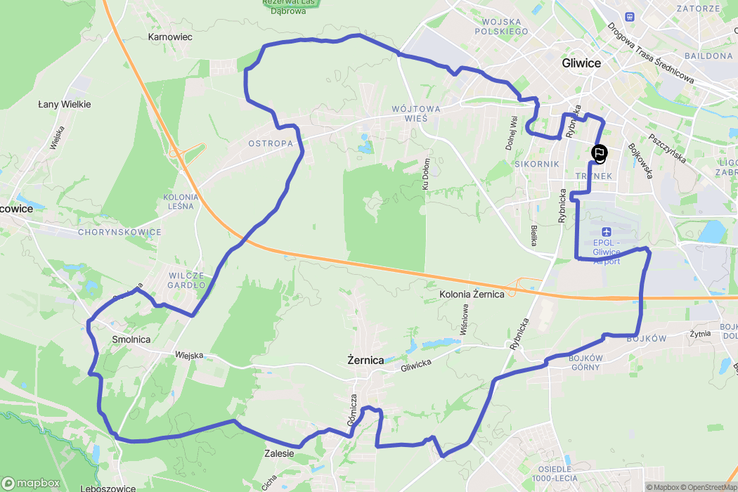 Gliwice: mapa trasy - Poland