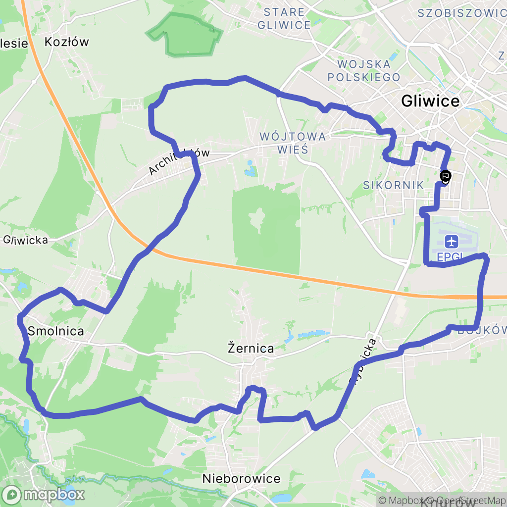 Gliwice: mapa trasy - Poland