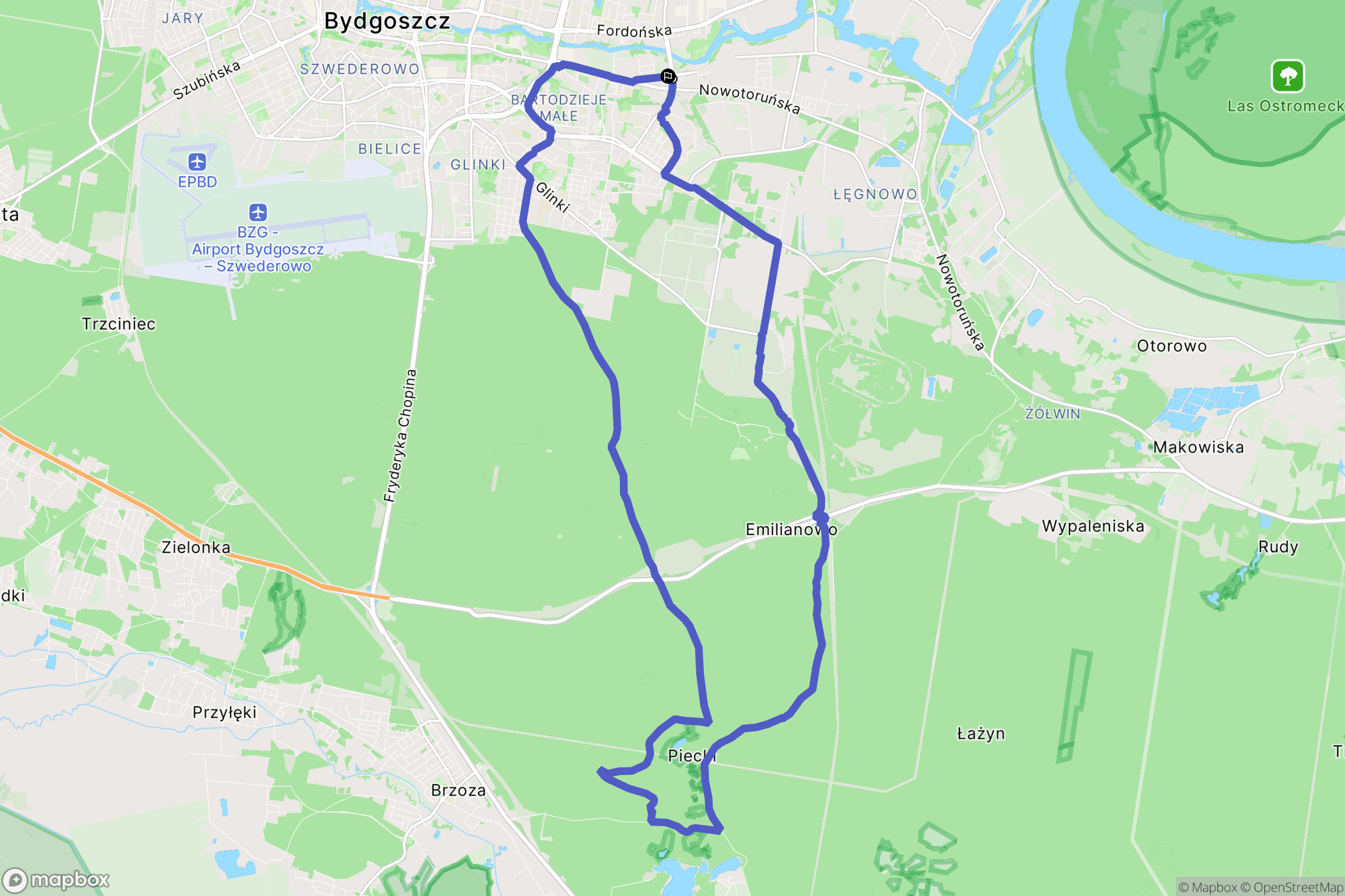 Bydgoszcz: mapa trasy - Poland