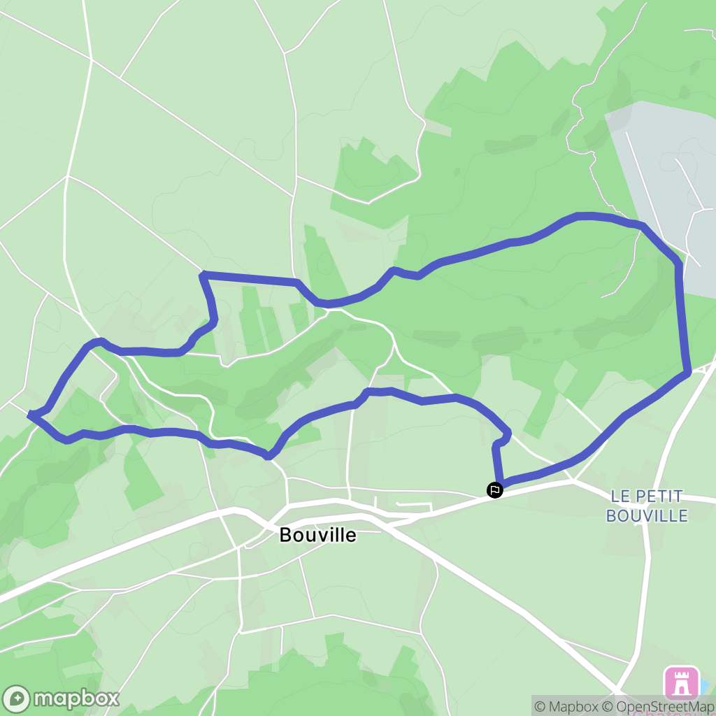 Bouville : carte du parcours de randonnée - France