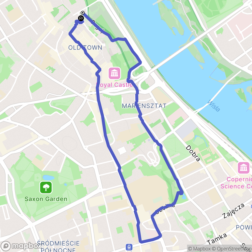 Warszawa: mapa trasy - Poland