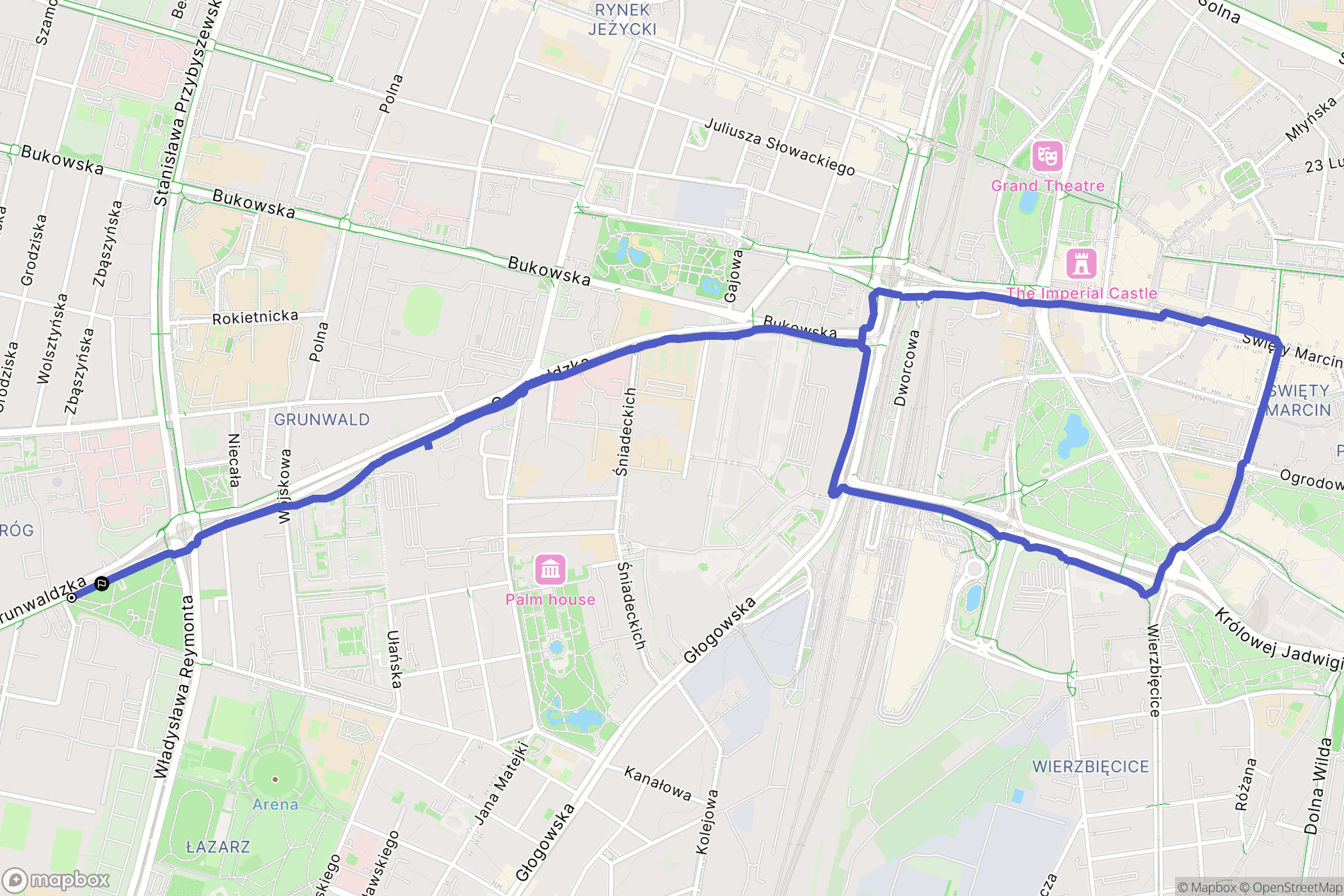 Poznań: mapa trasy - Poland
