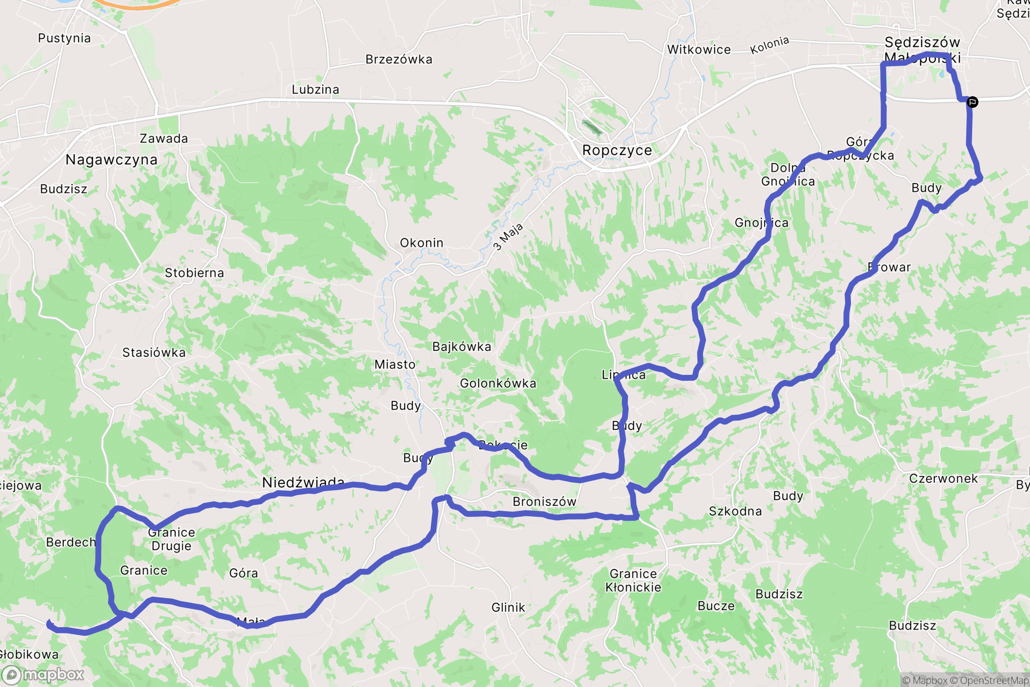Sędziszów Małopolski: mapa trasy - Poland