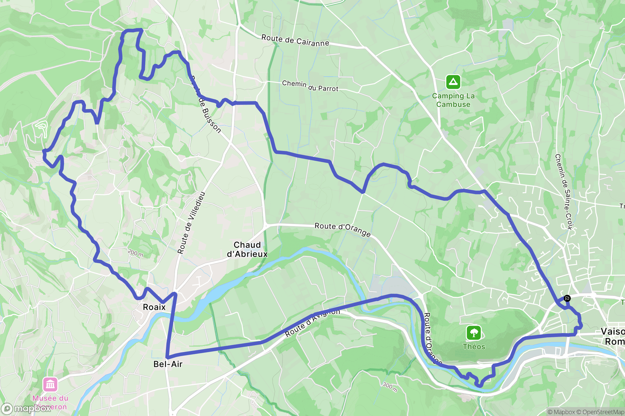 Vaison-la-Romaine : carte du parcours de randonnée - France