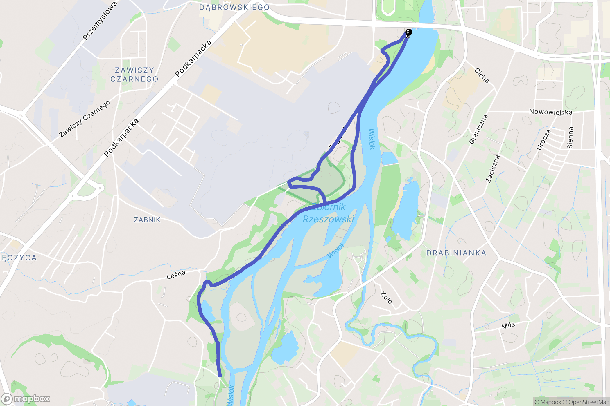 Rzeszów: mapa trasy - Poland