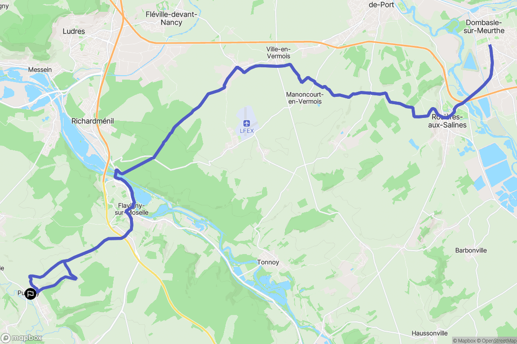 Pulligny : carte du parcours de randonnée - France