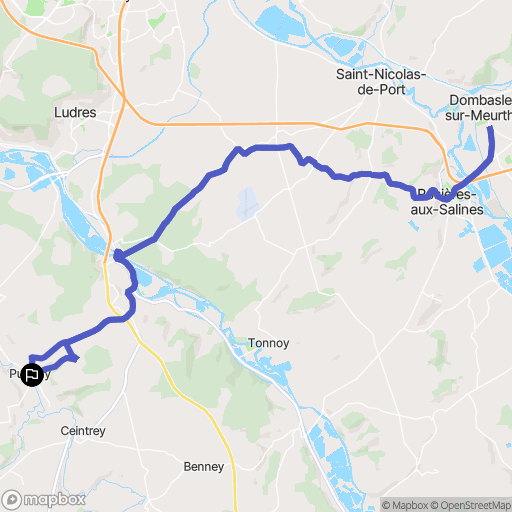 Pulligny : carte du parcours de randonnée - France