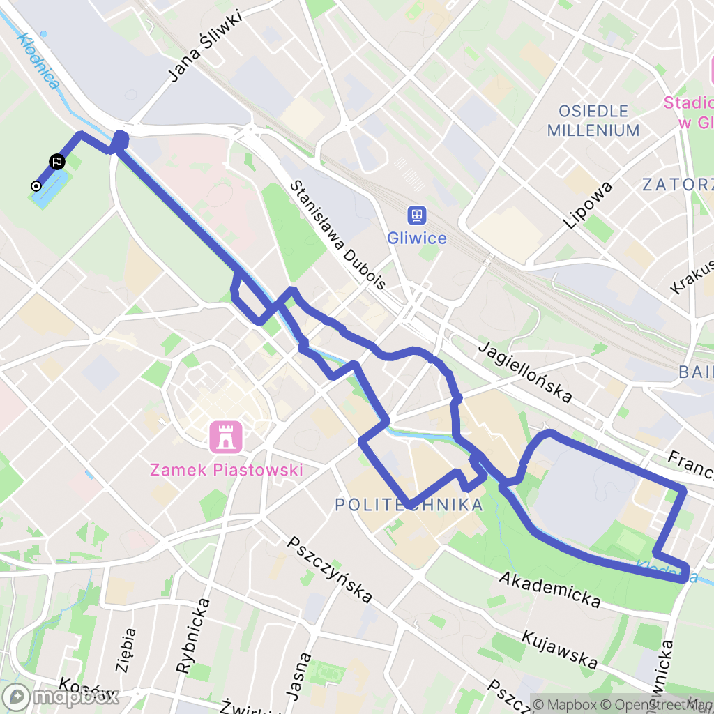 Gliwice: mapa trasy - Poland