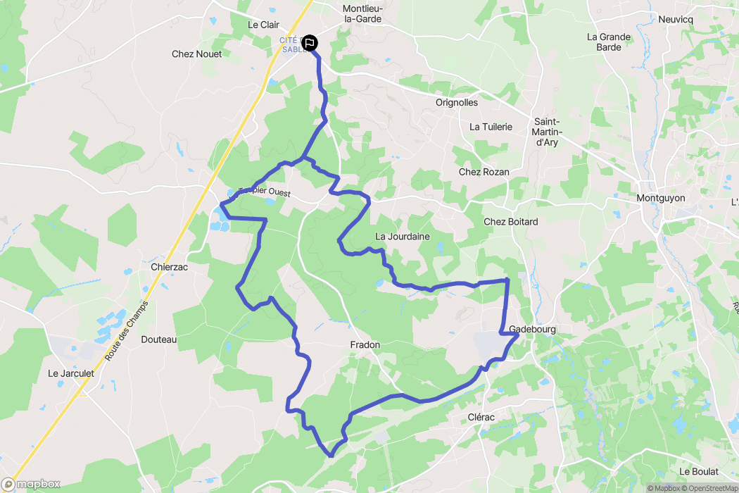 Montlieu-la-Garde : carte du parcours de randonnée - France