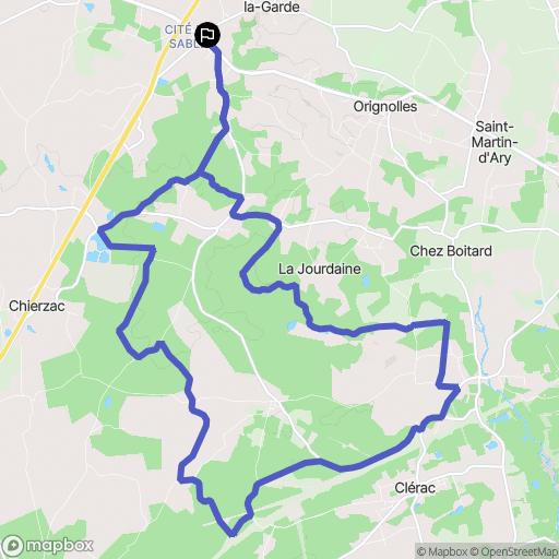 Montlieu-la-Garde : carte du parcours de randonnée - France