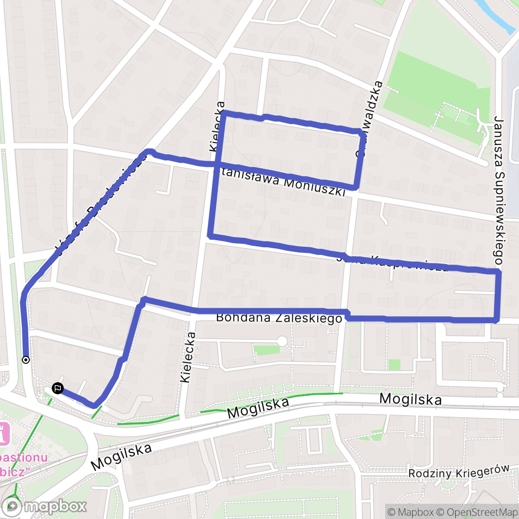 Kraków: mapa trasy - Poland