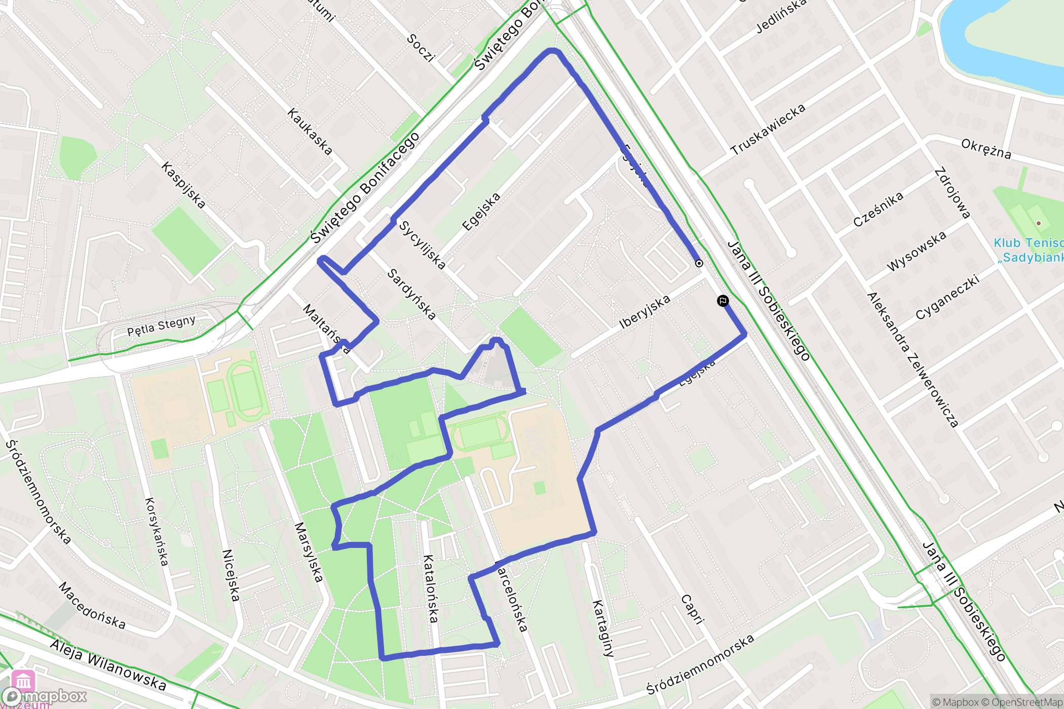 Warszawa: mapa trasy - Poland