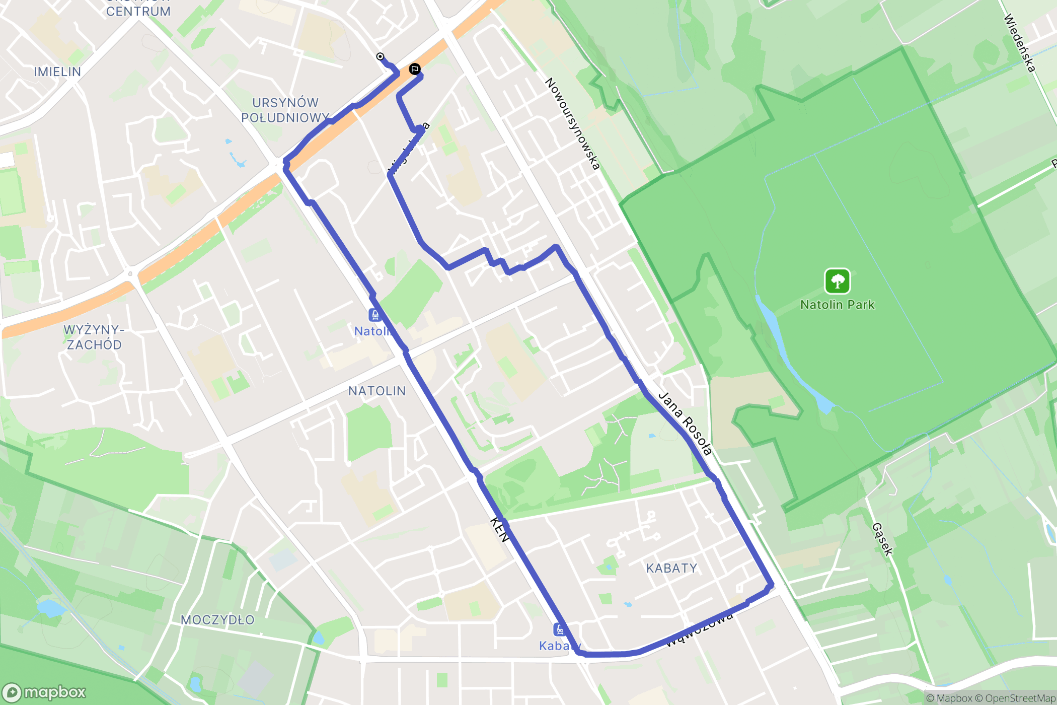 Warszawa: mapa trasy - Poland