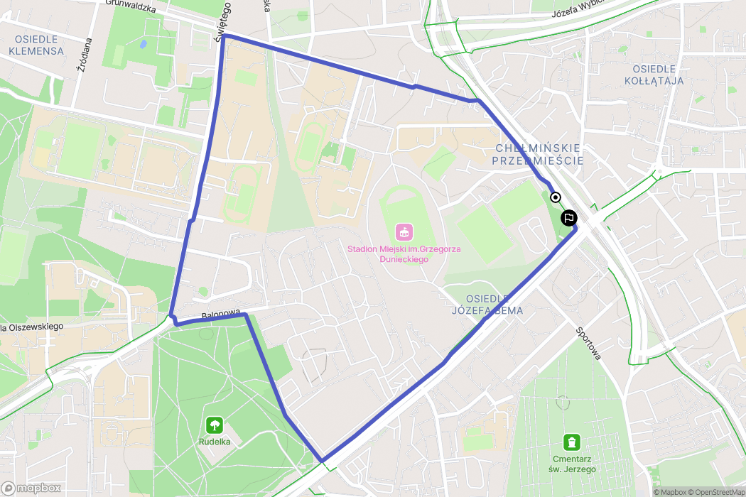 Toruń: mapa trasy - Poland