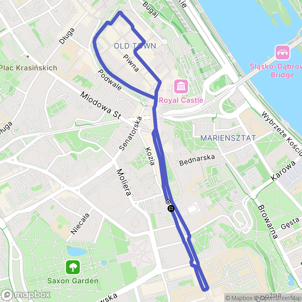 Warszawa: mapa trasy - Poland