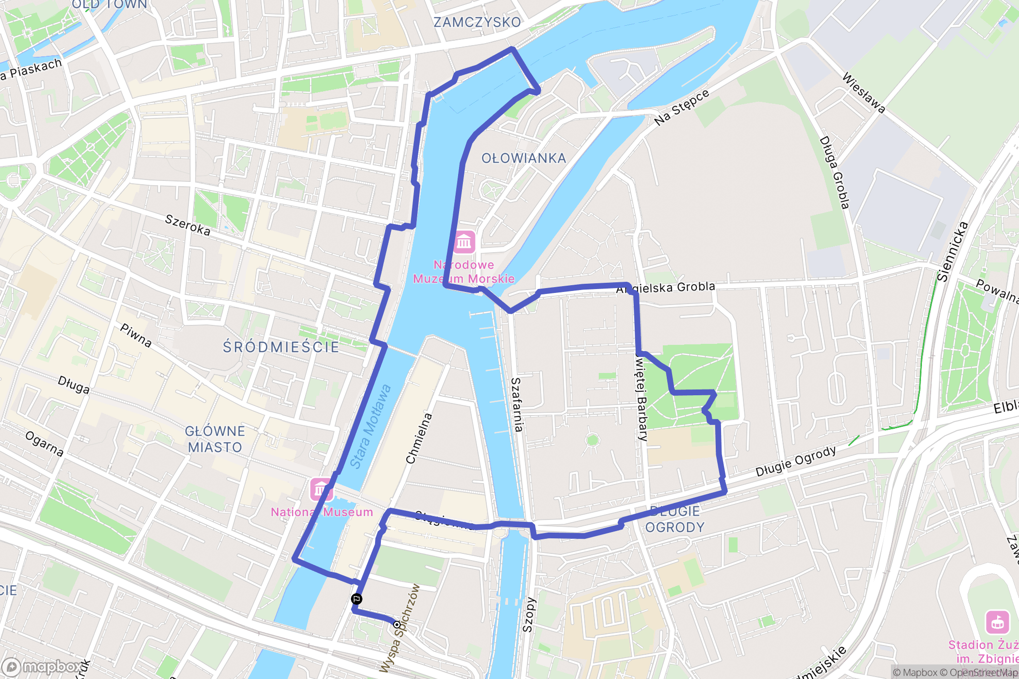 Gdańsk: mapa trasy - Poland