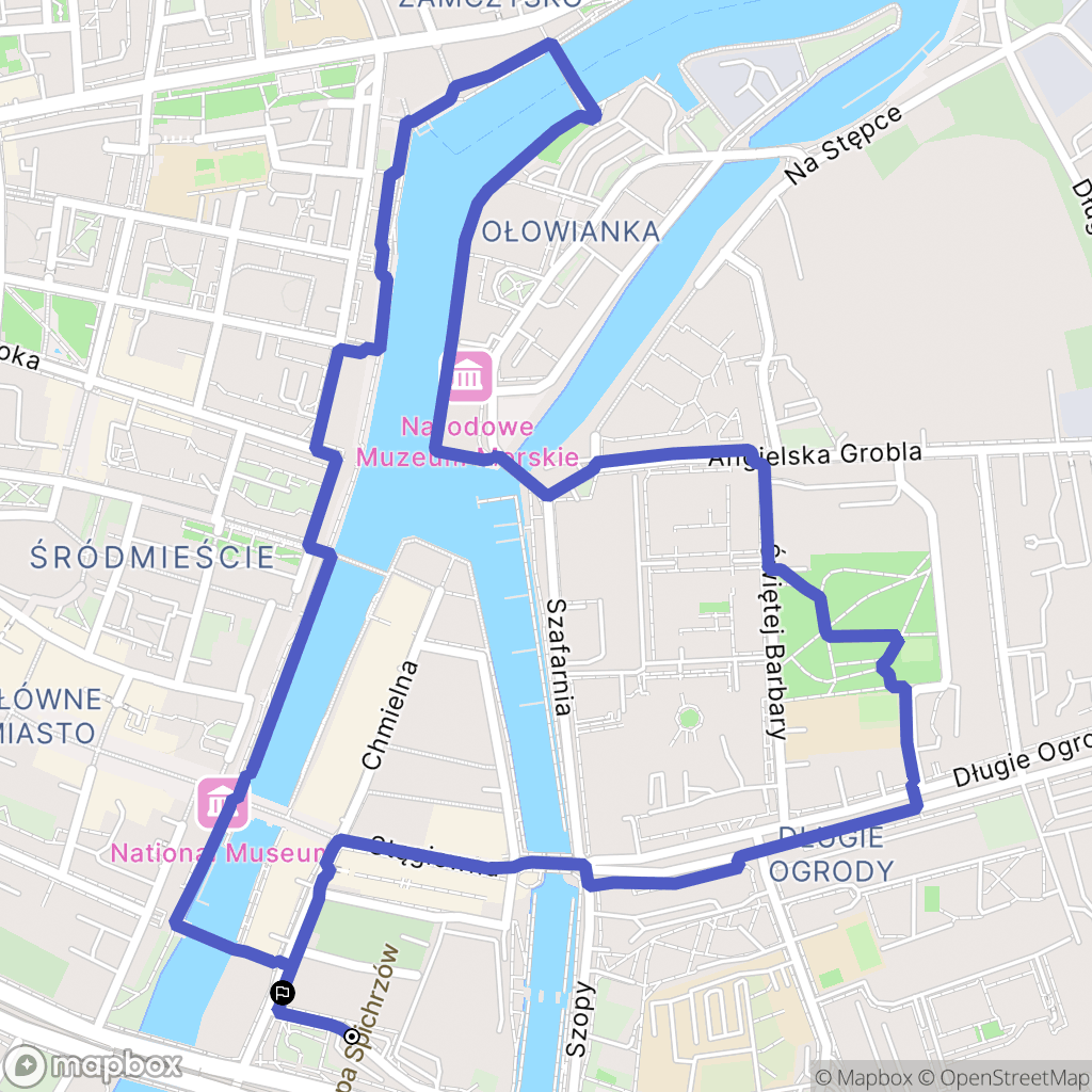Gdańsk: mapa trasy - Poland