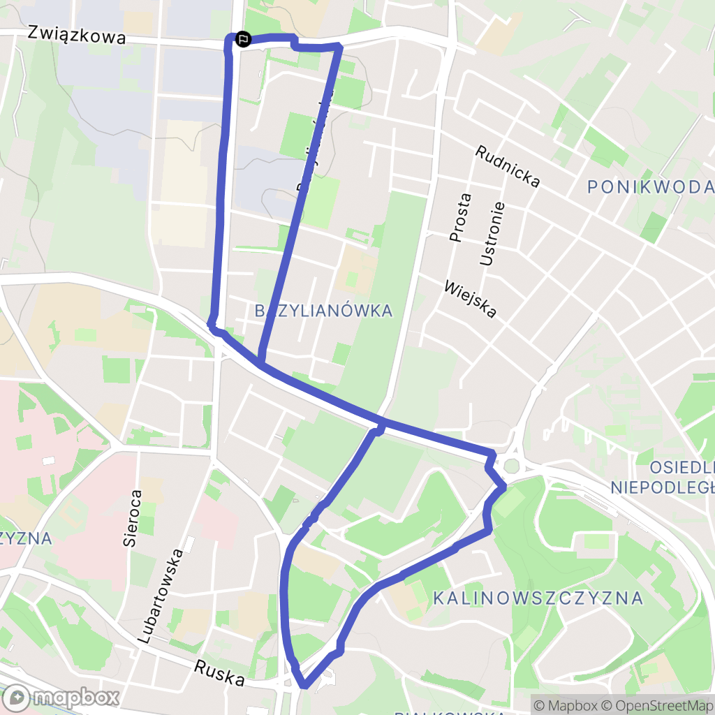 Lublin: mapa trasy - Poland