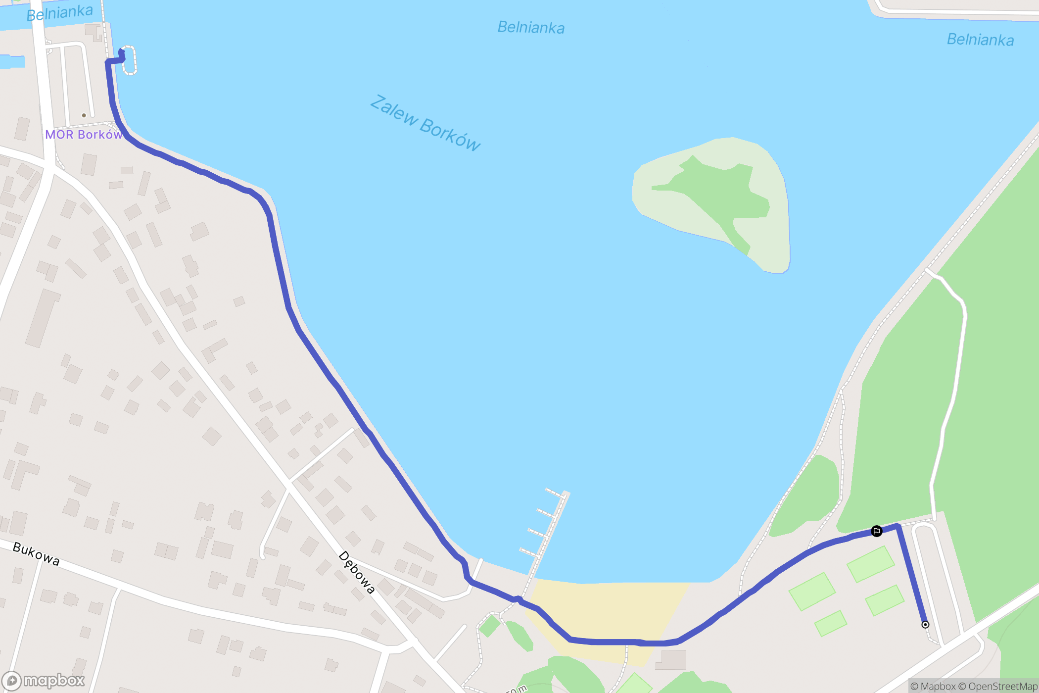 Borków: mapa trasy - Poland