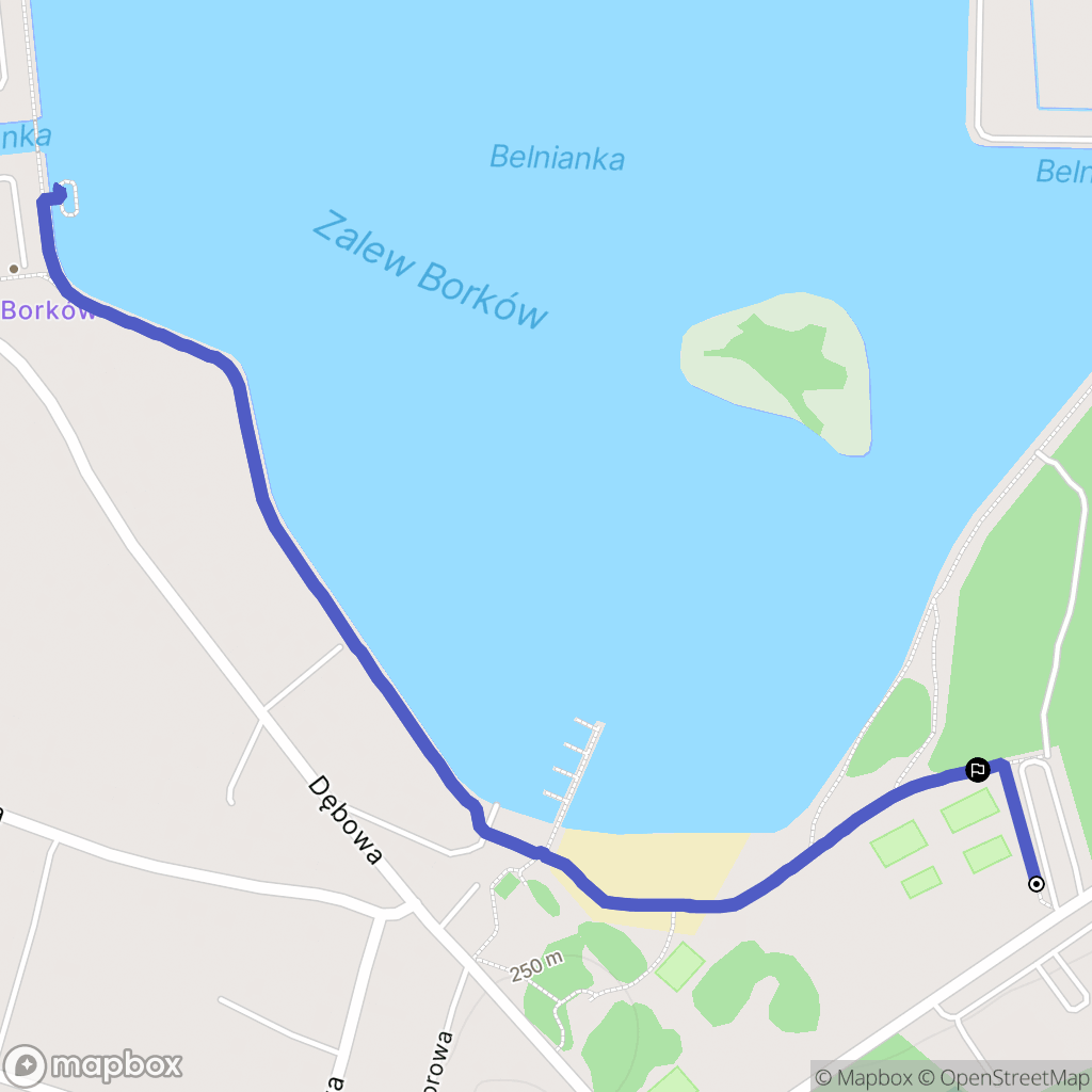 Borków: mapa trasy - Poland