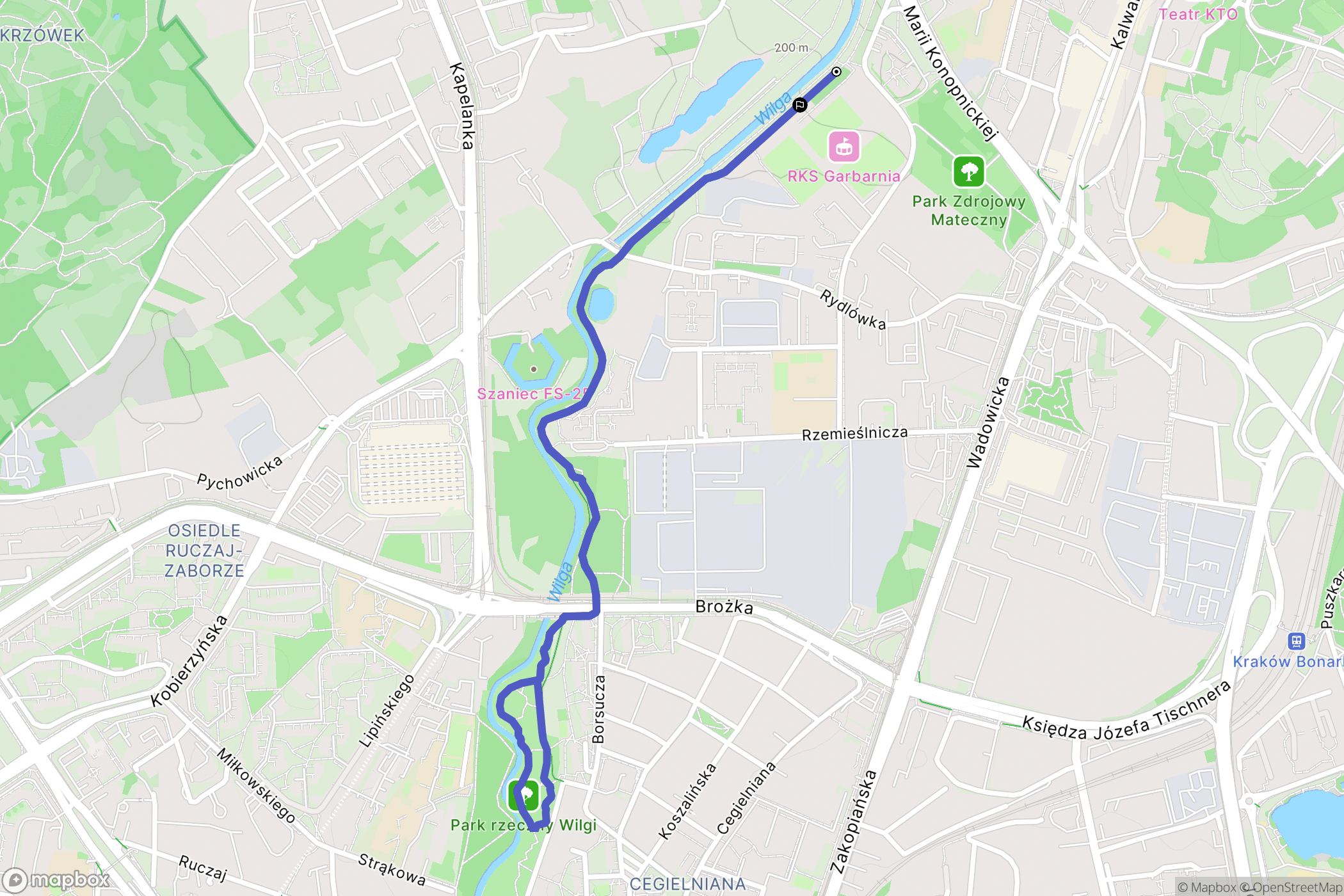 Kraków: mapa trasy - Poland