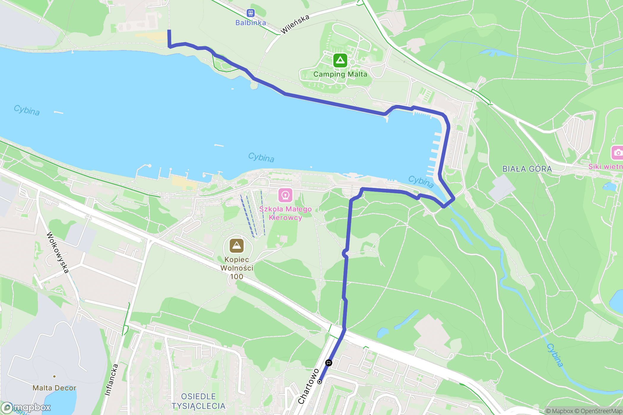 Poznań: mapa trasy - Poland