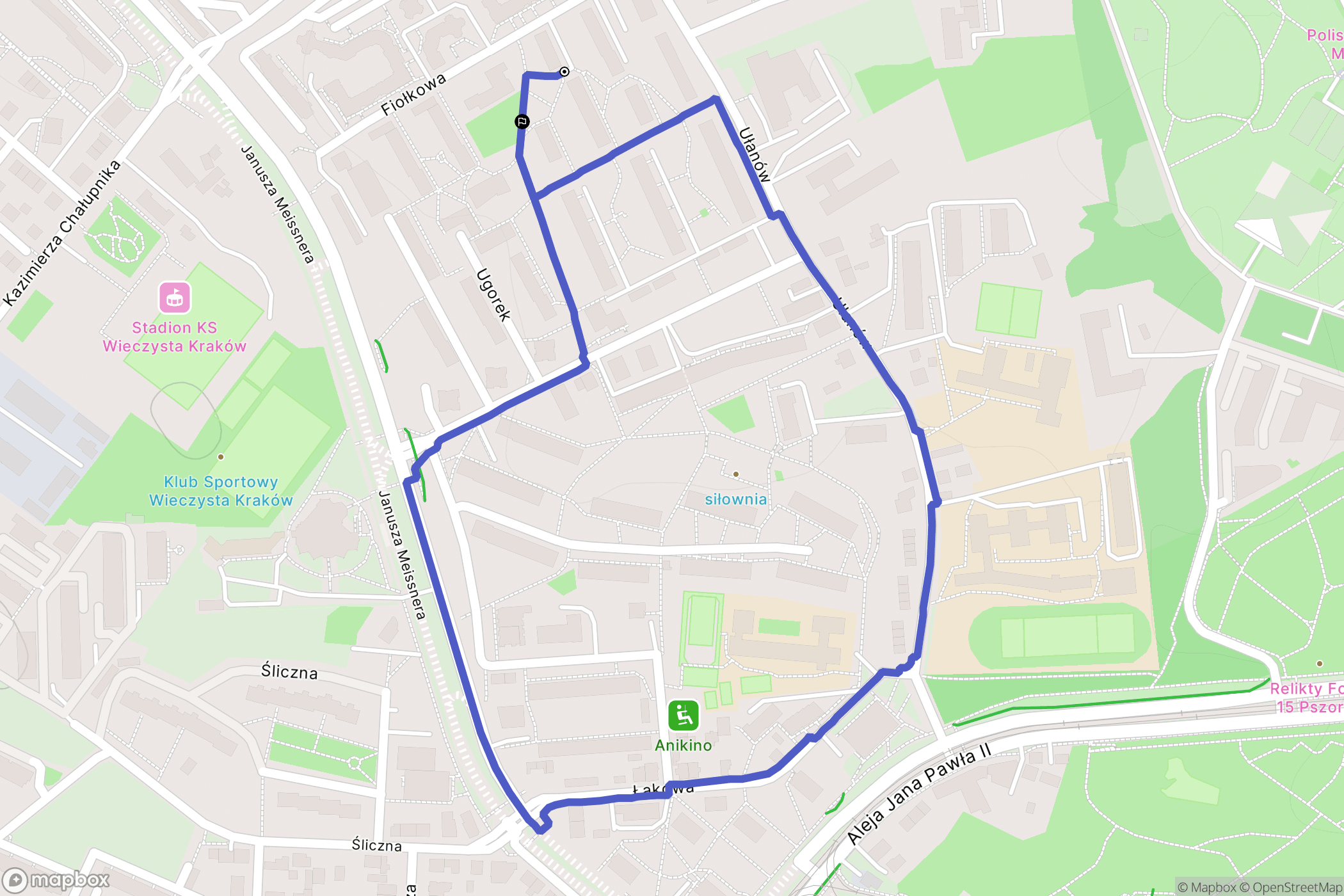 Kraków: mapa trasy - Poland