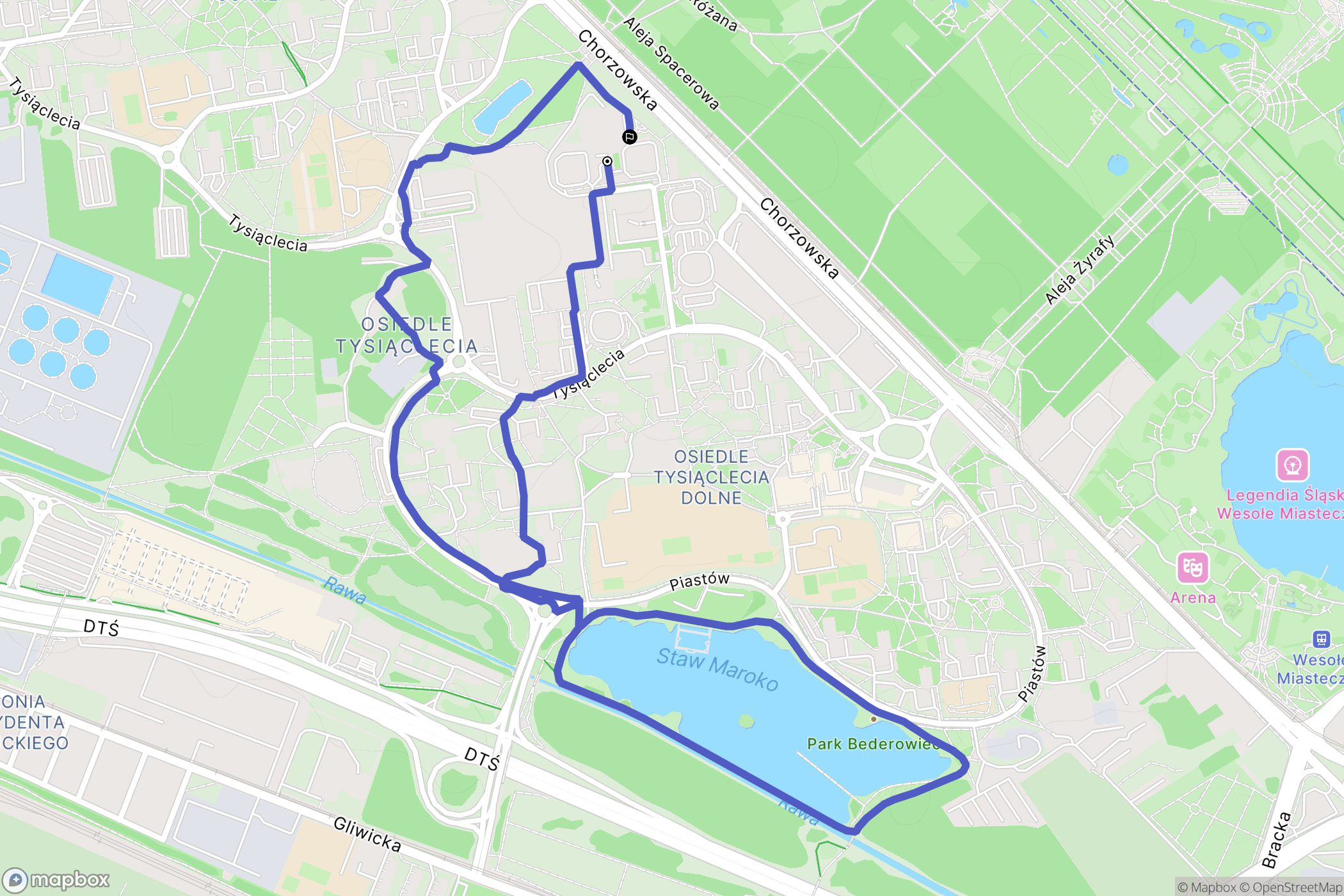 Katowice: mapa trasy - Poland