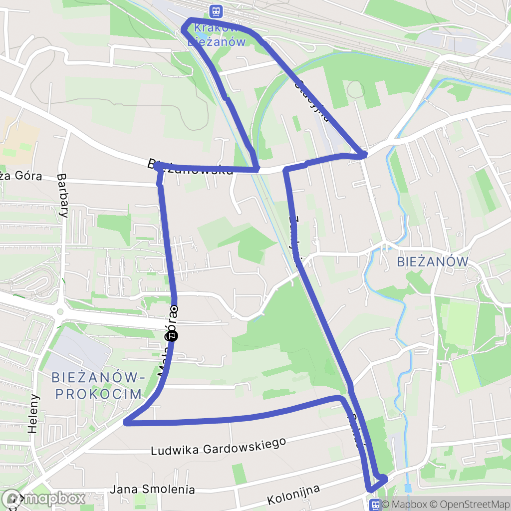 Kraków: mapa trasy - Poland