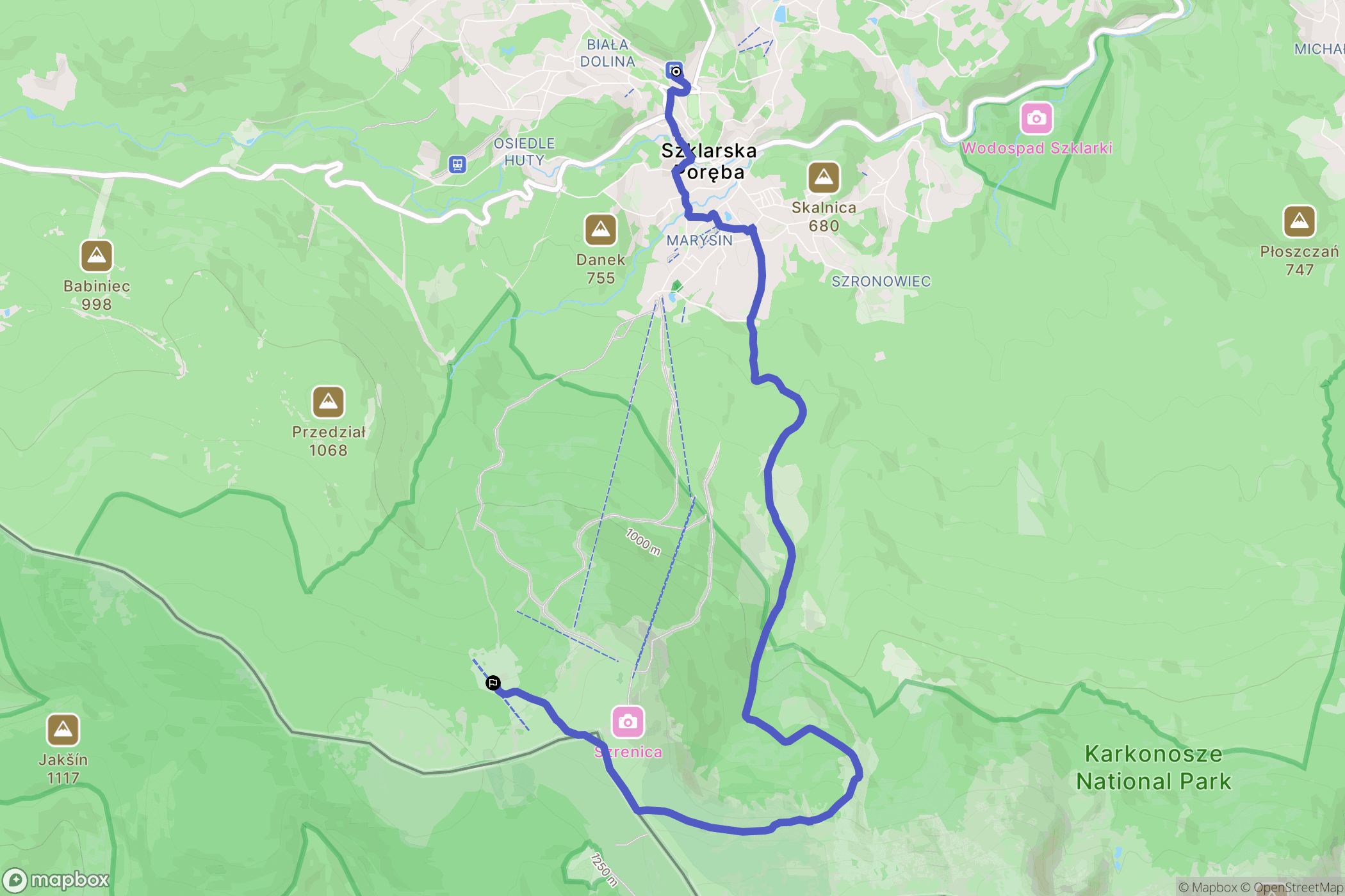 Szklarska Poręba: mapa trasy - Poland