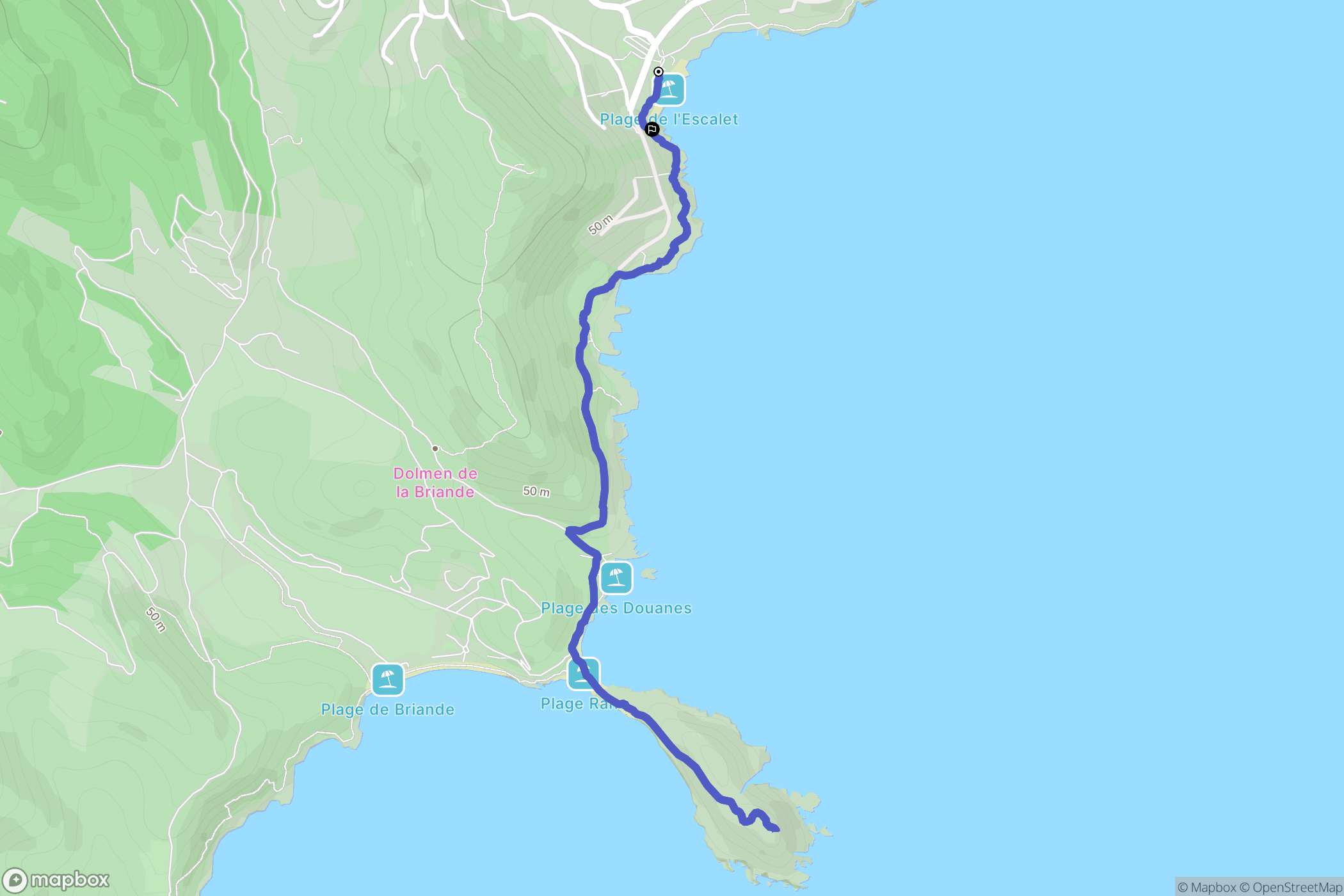 Ramatuelle : carte du parcours de randonnée - France