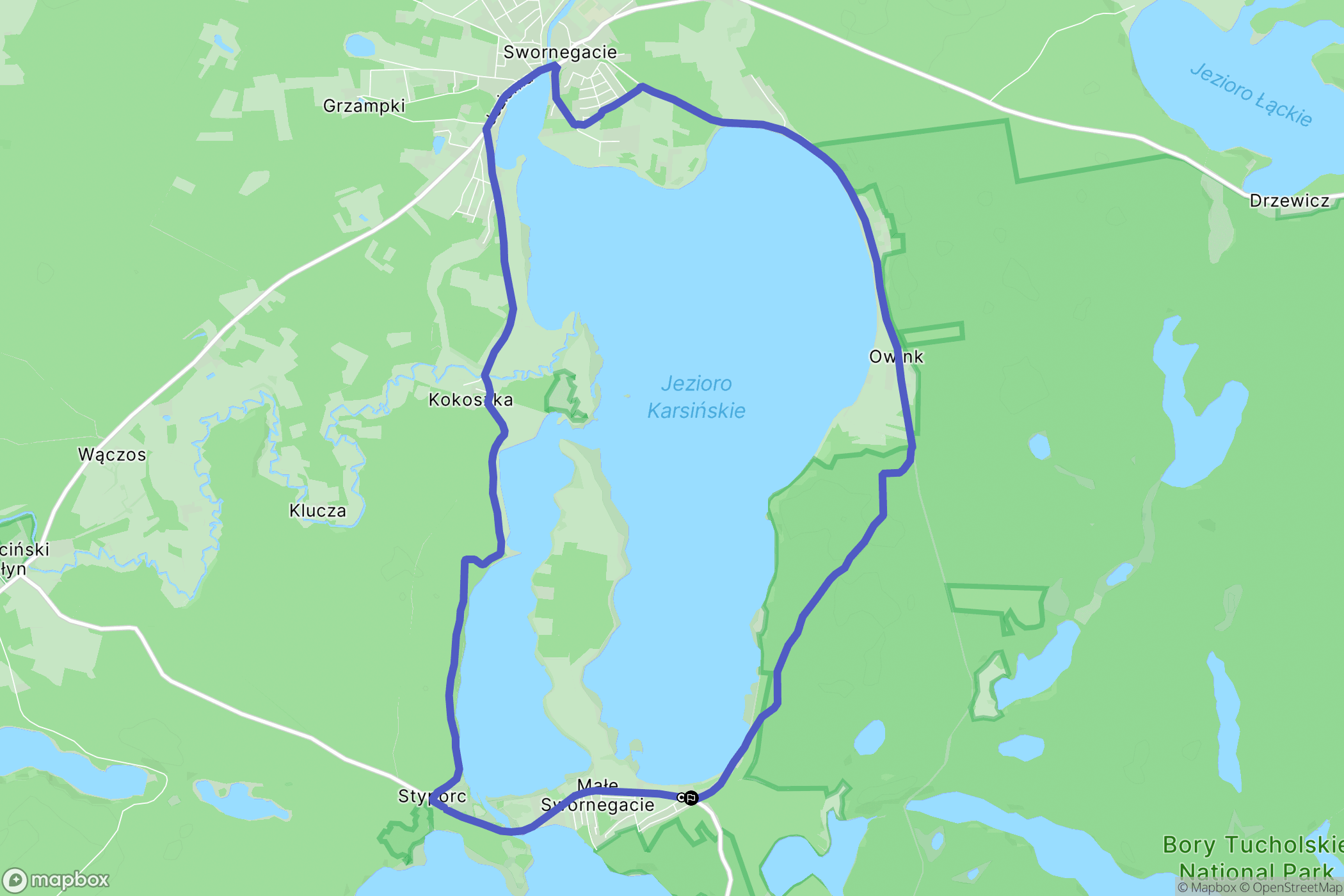 Małe Swornegacie: mapa trasy - Poland