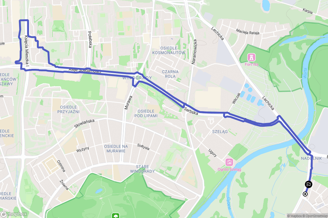 Poznań: mapa trasy - Poland