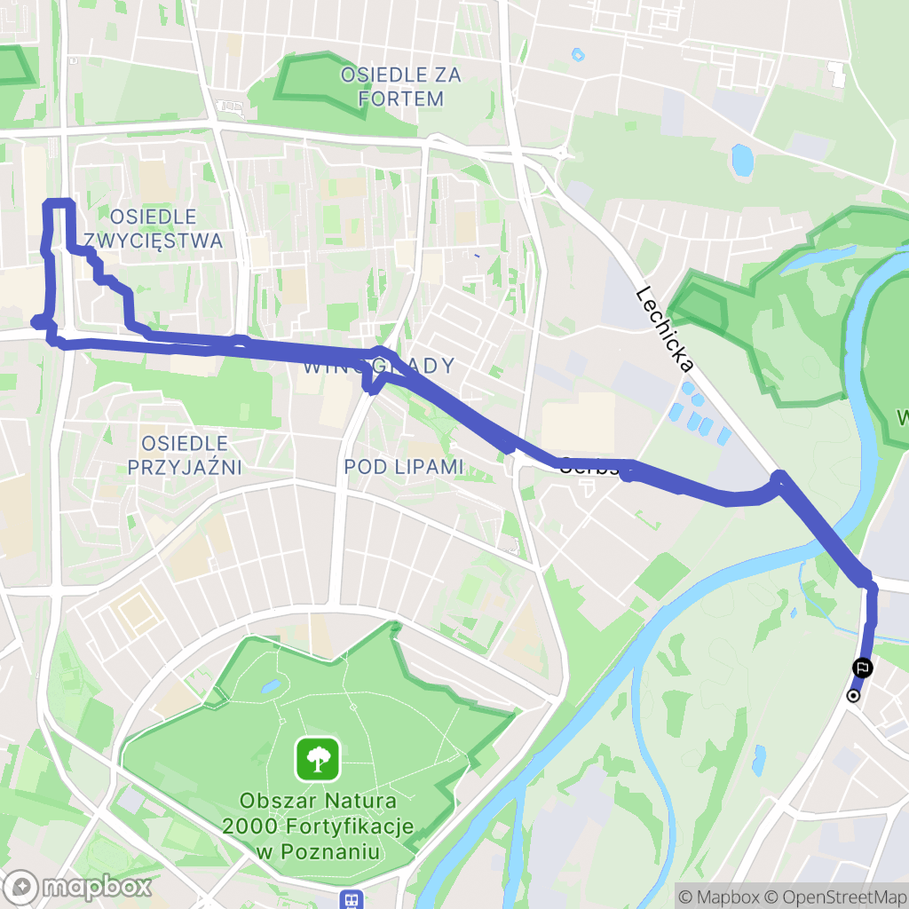 Poznań: mapa trasy - Poland