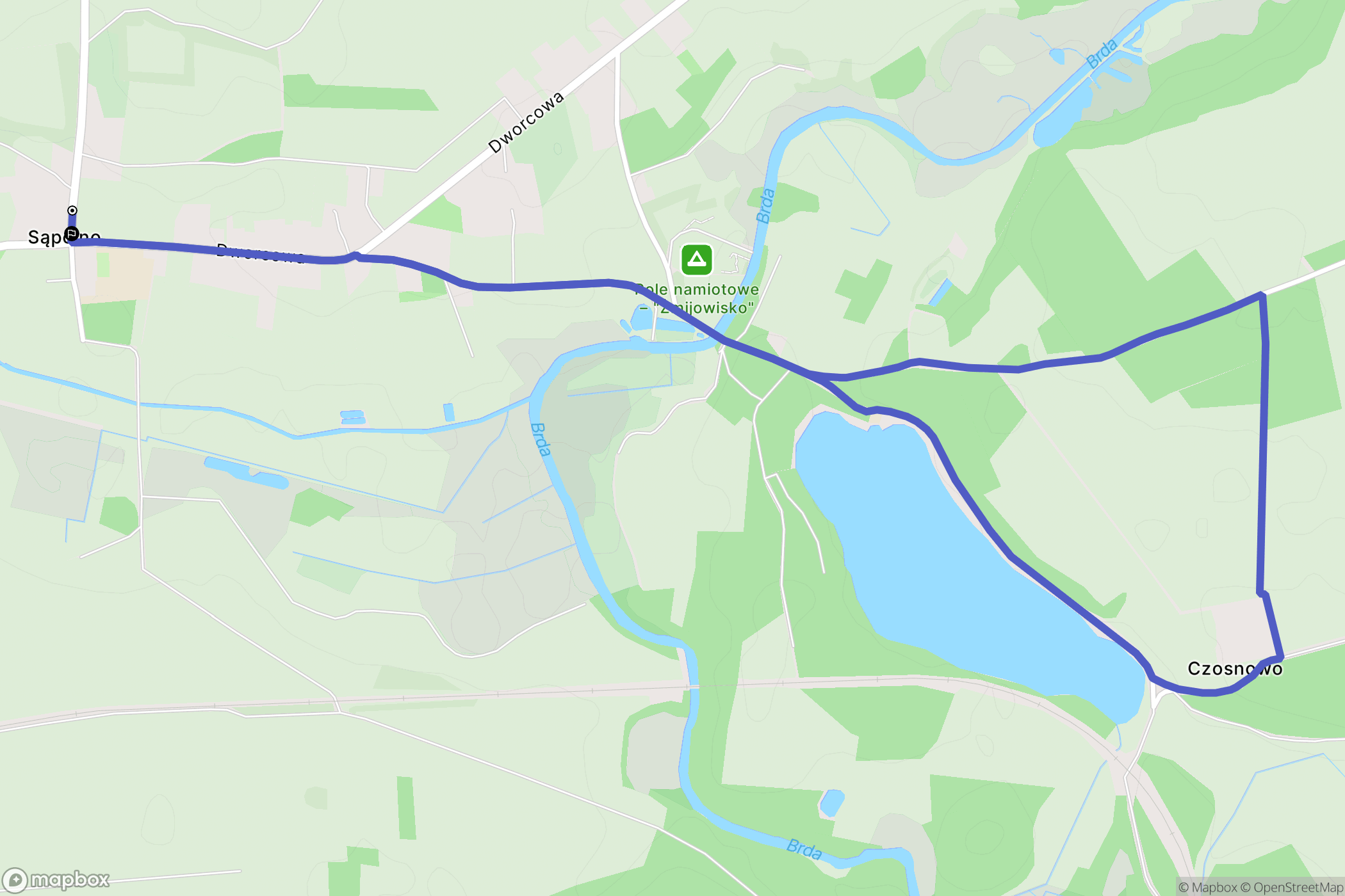 Sąpolno: mapa trasy - Poland