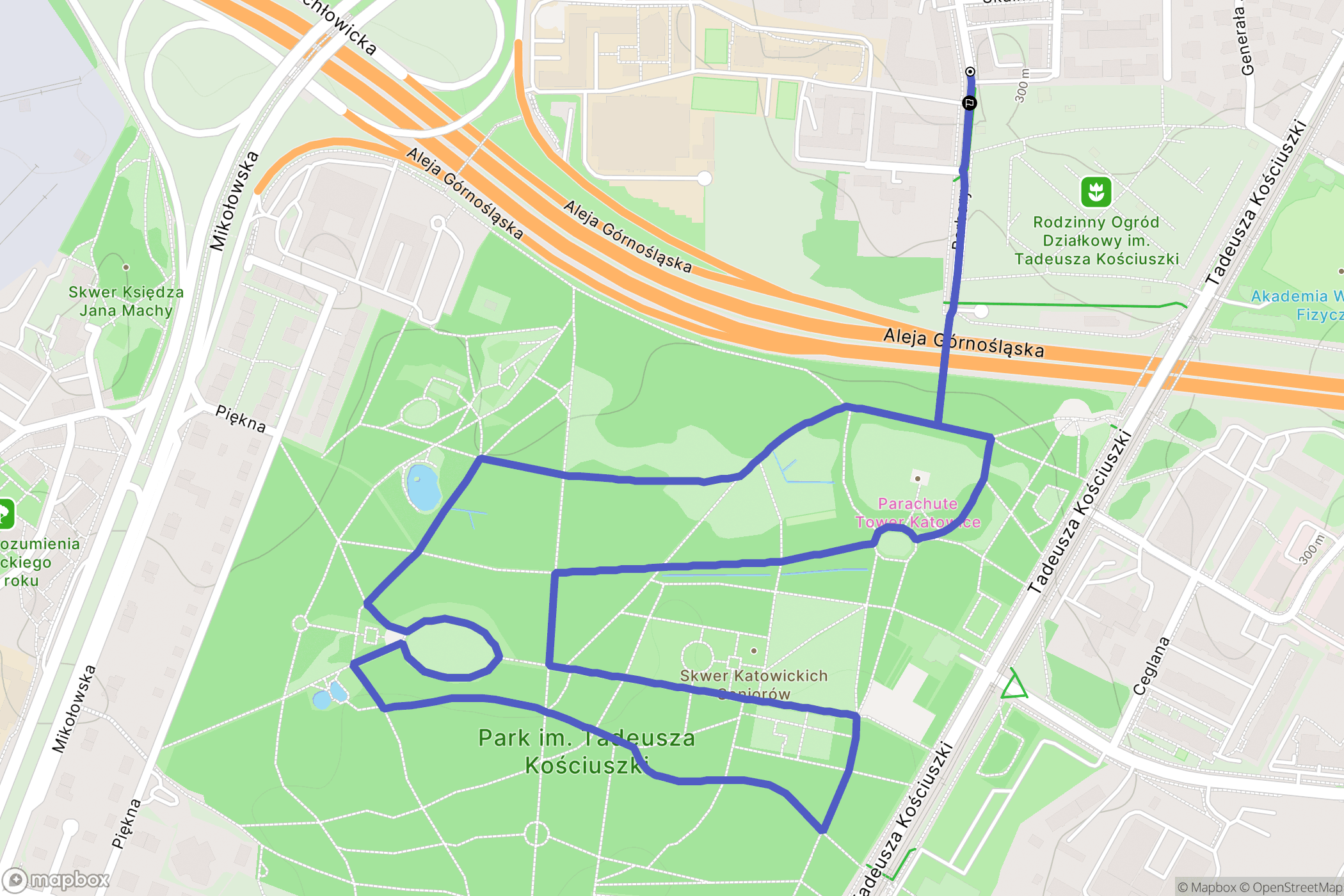 Katowice: mapa trasy - Poland