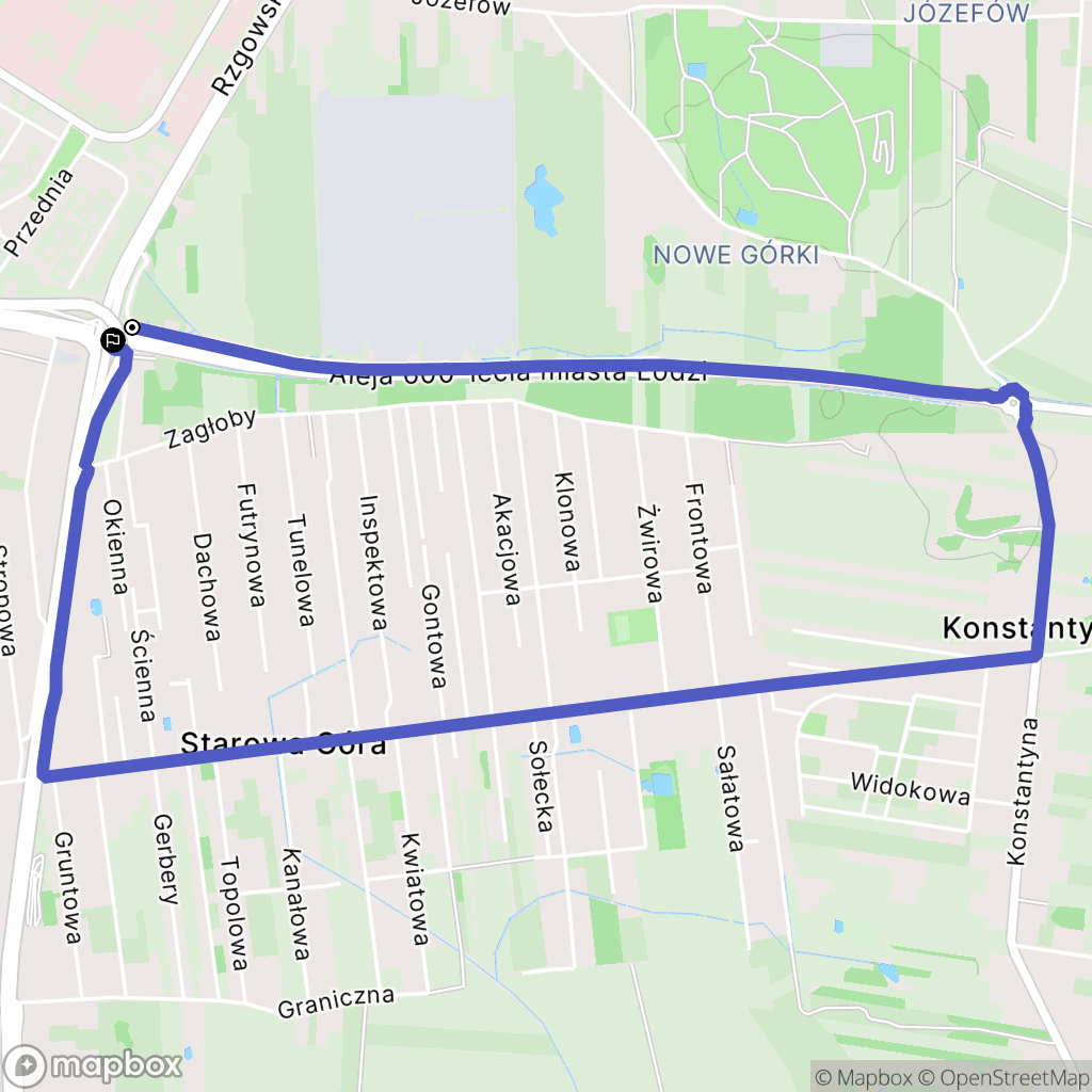 Łódź: mapa trasy - Poland