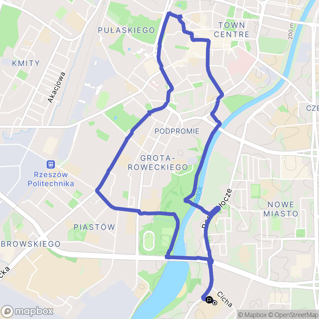 Rzeszów: mapa trasy - Poland