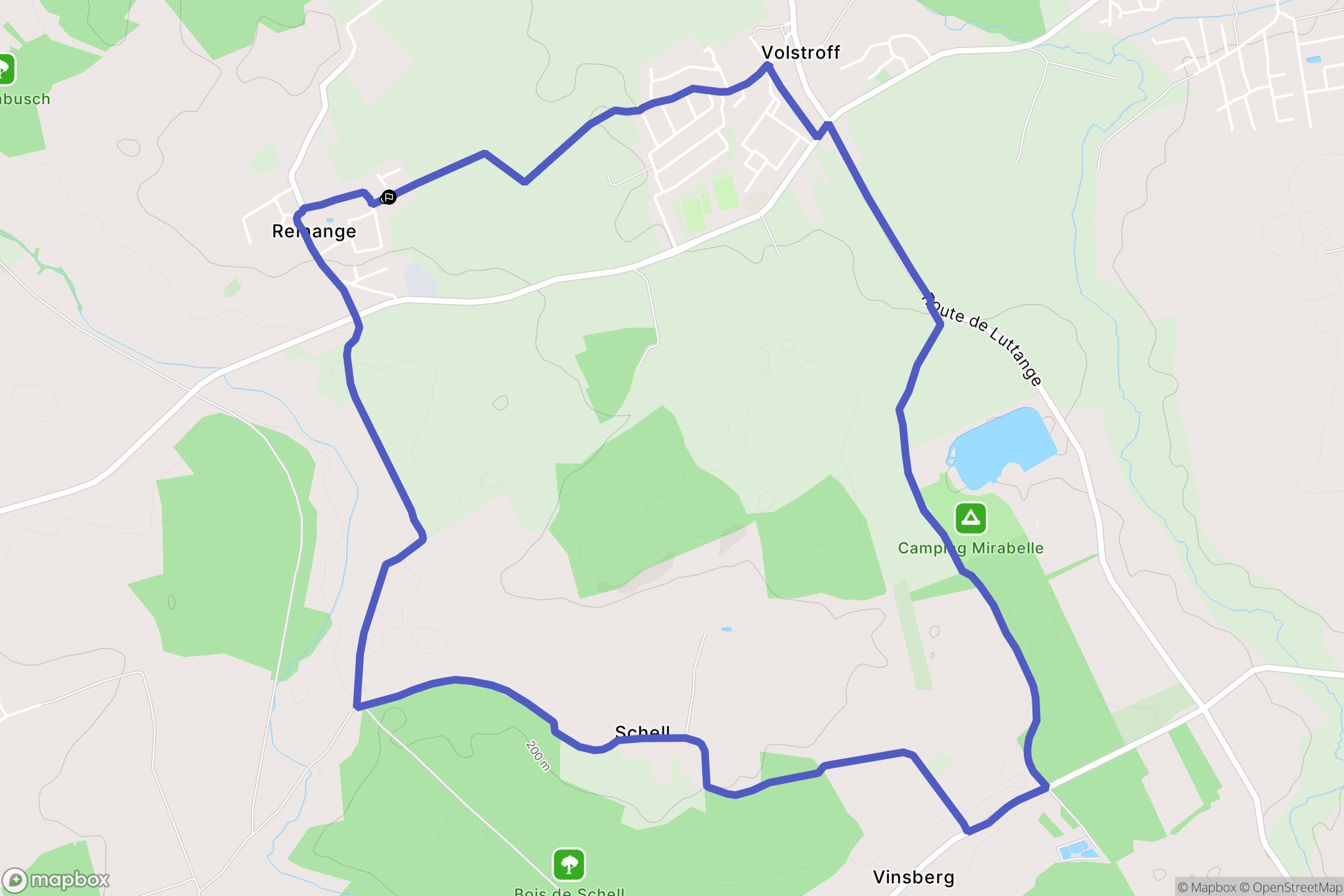 Volstroff : carte du parcours de randonnée - France