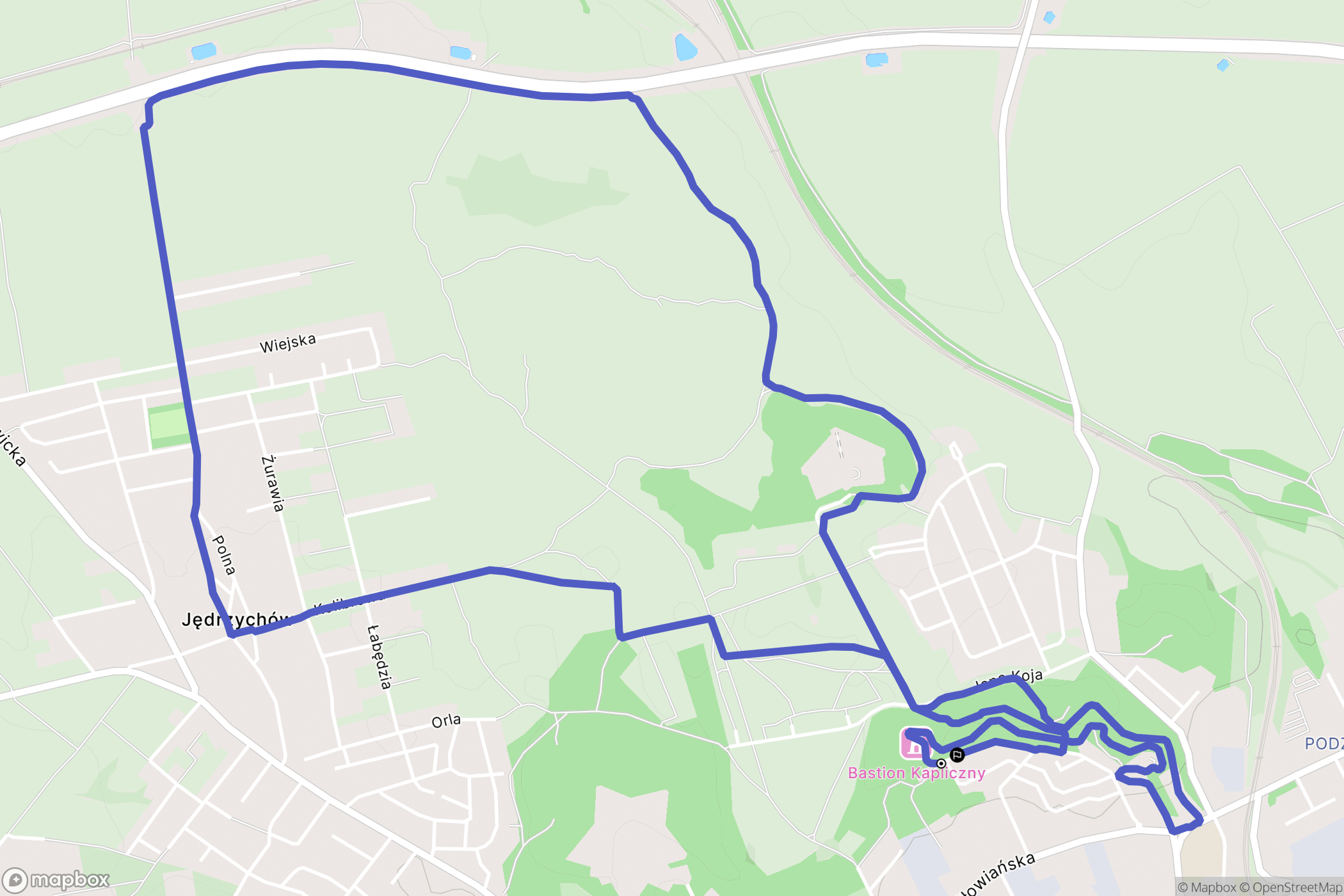 Nysa: mapa trasy - Poland