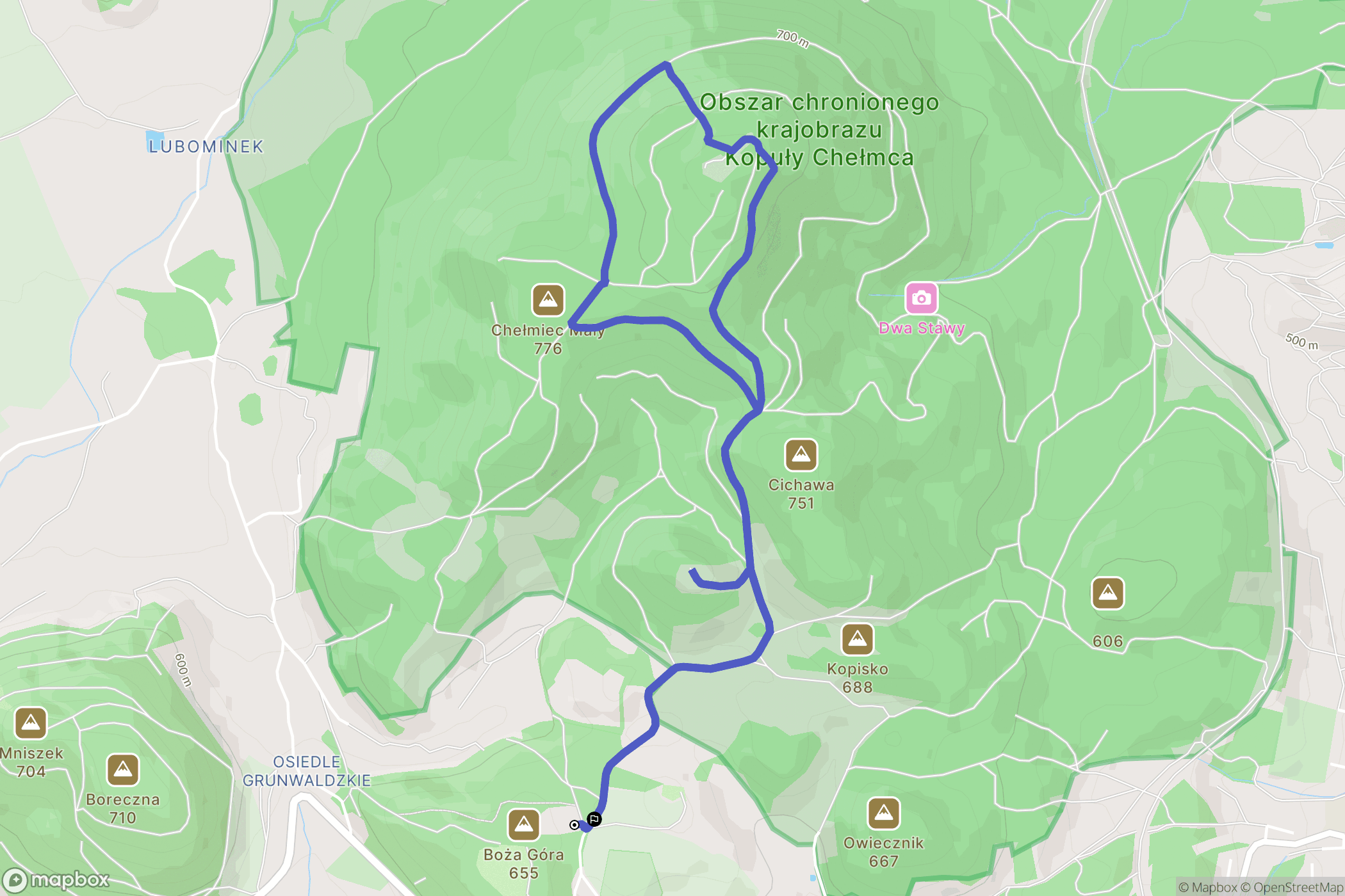 Boguszów-Gorce: mapa trasy - Poland