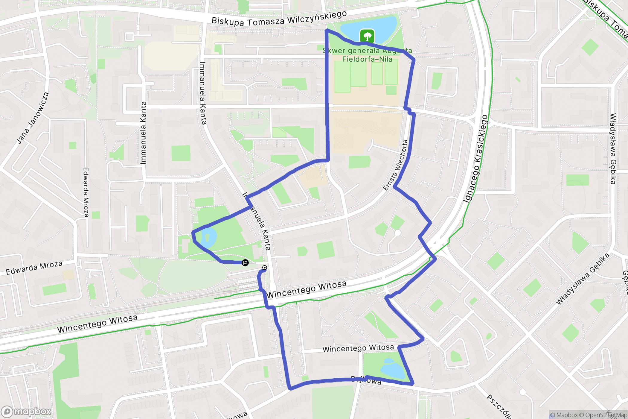 Olsztyn: mapa trasy - Poland