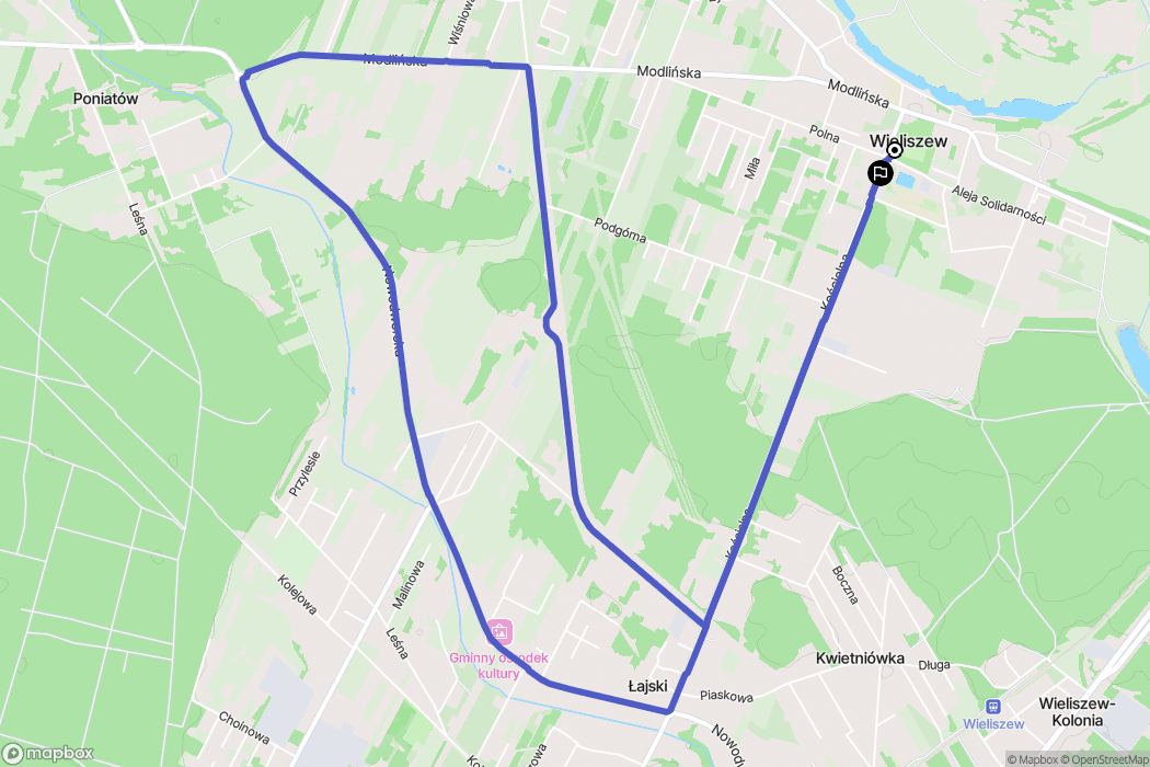 Wieliszew: mapa trasy - Poland