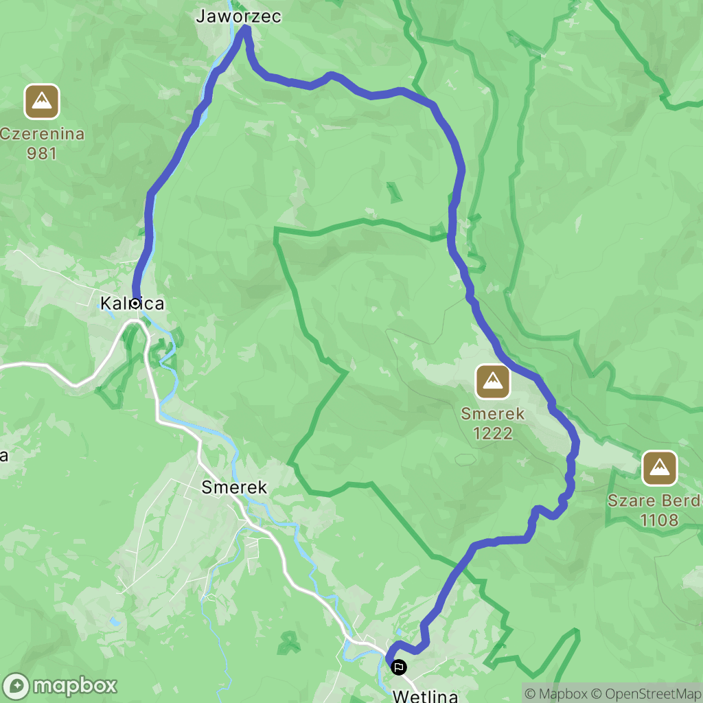 Kalnica: mapa trasy - Poland