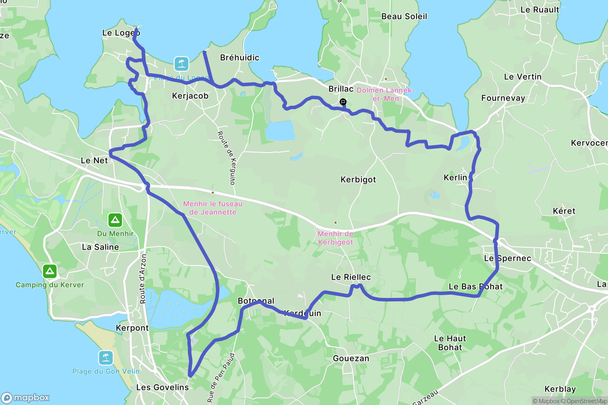 Sarzeau : carte du parcours de randonnée - France