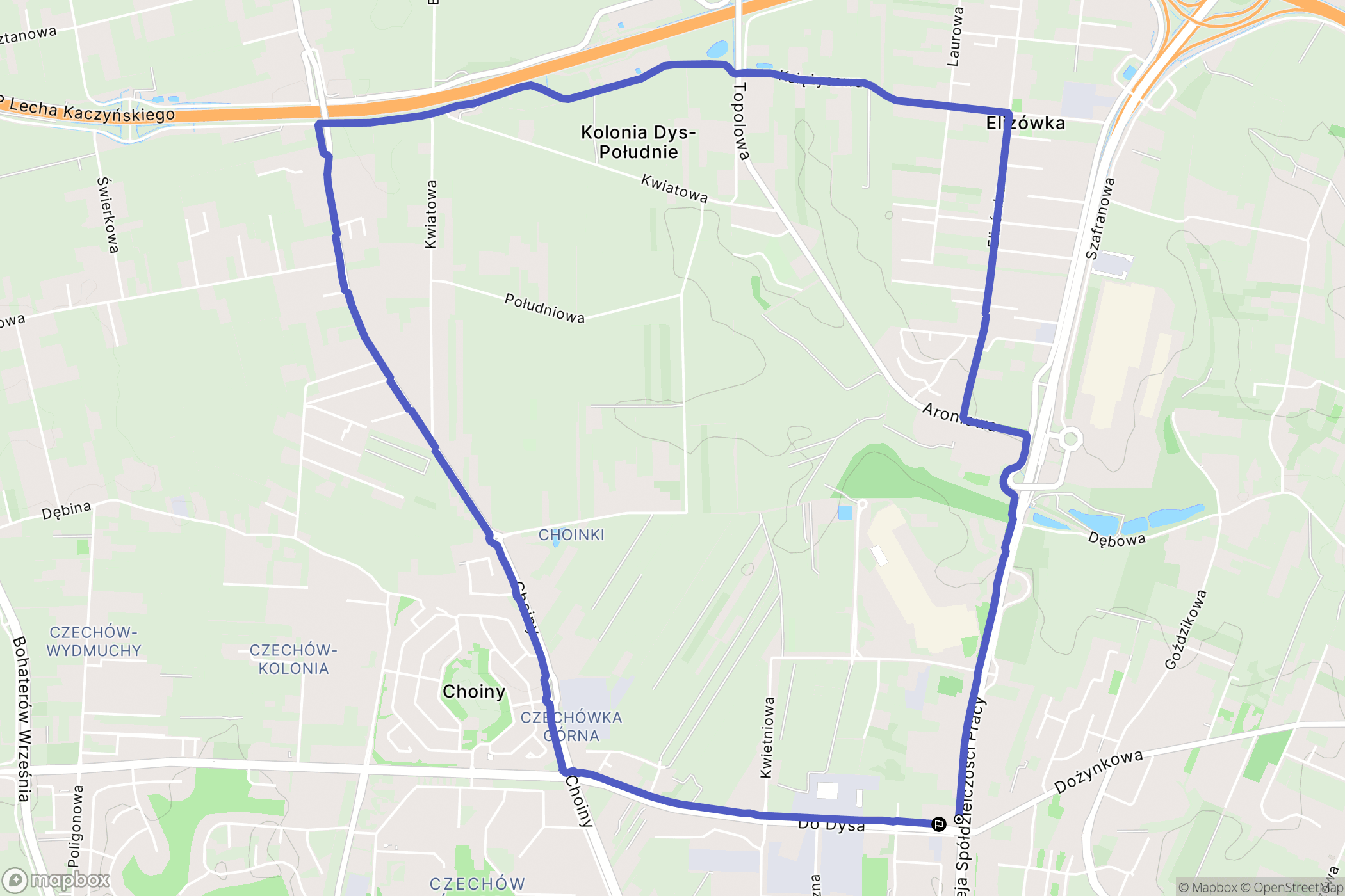 Lublin: mapa trasy - Poland