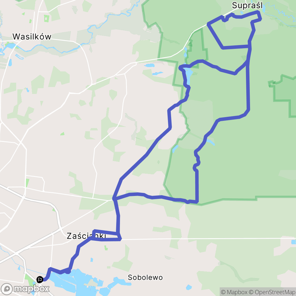 Białystok: mapa trasy - Poland