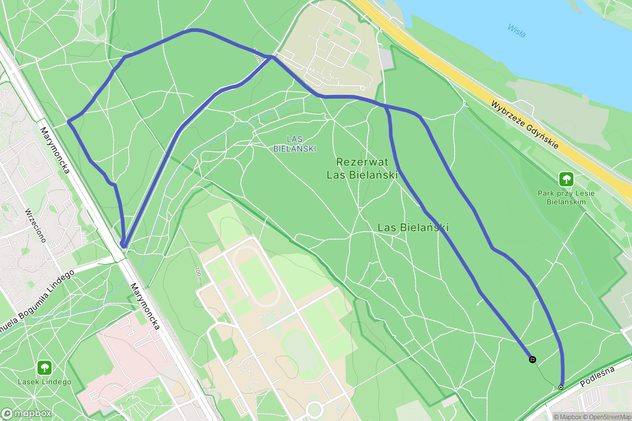 Warszawa: mapa trasy - Poland